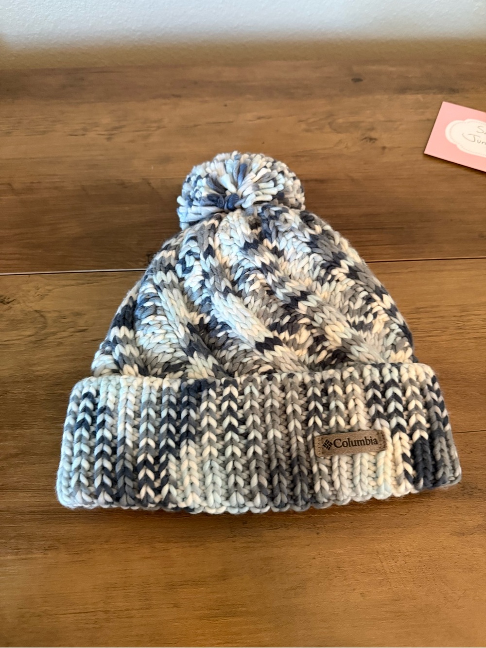 Columbia Women’s Pom Beanie - Blue/Grey/White Marled